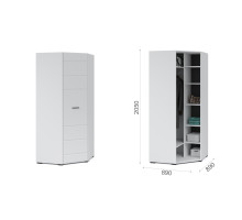 Угловой шкаф Йорк для спальни  Йорк   (белый/белый глянец)  фабрика Империал 