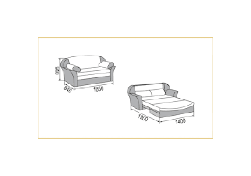 Диван "РИК 1400"(Синий/латтэ) фабрика Браво Мебель