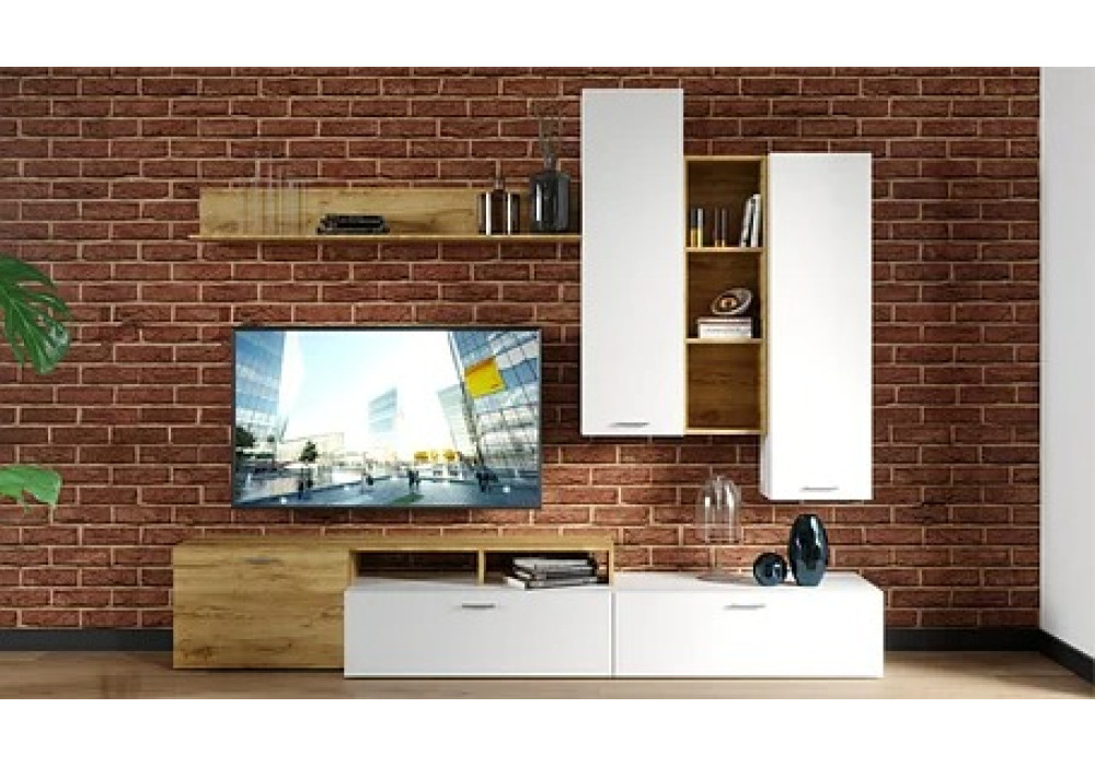 Гостиная Невио 1 (Дуб крафт золотой/белый) фабрика Империал 