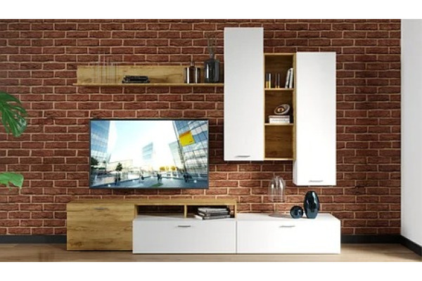 Гостиная Невио 1 (Дуб крафт золотой/белый) фабрика Империал 