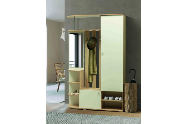 Прихожая "Кармен-7" (дуб сонома / белый )  фабрика Олмеко 