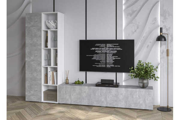 Гостиная Neo - 9 (Белый платинум/Бетон) фабрика Интерлиния