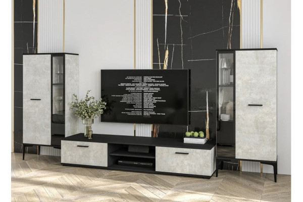 Гостиная Neo - 8 (Черный/Бетон лайт) фабрика Интерлиния