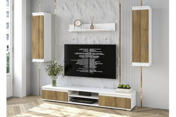 Гостиная Neo 10 (Белый платинум/Дуб вотан) фабрика Интерлиния