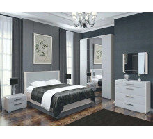 Спальня МС"Вива" (Белый/Белый глянец, Платина) фабрика Браво Мебель