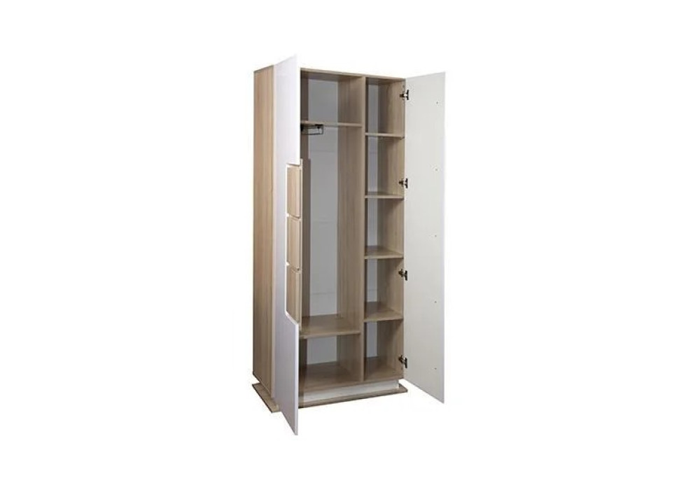 Шкаф для одежды 30.01 - 02 Дора  (дуб сонома и белый глянец) фабрика Олмеко 