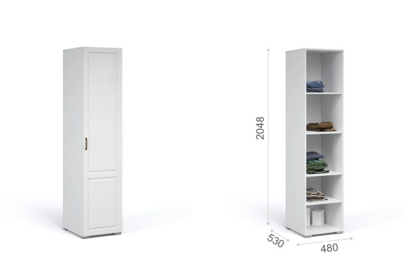 Пенал"Лацио" (ЛВ и ПР) (Белый/белое дерево) фабрика Империал 