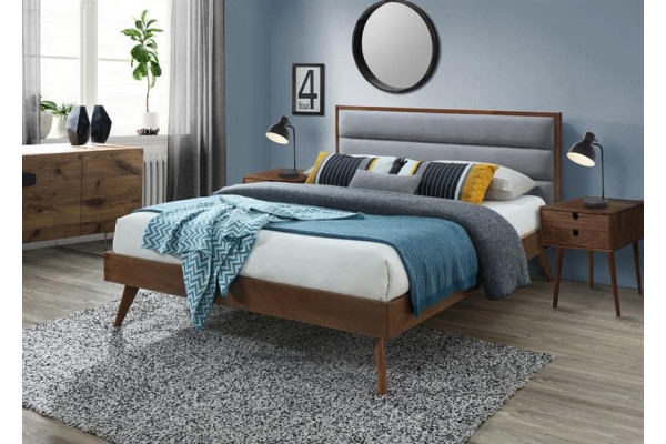 Кровать HALMAR ORLANDO серый/орех, 160/200
