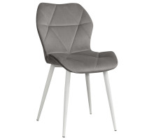 СТУЛ ОЛМЕКО ДОРА (ВЕЛЮР ТЕНЕРИФЕ СТОУН/БЕЛЫЙ)