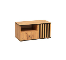 ТВ-тумба 51.07  Либерти H-20 (дуб вотан/черный/профиль дуб вотан) Фабрика Олмеко