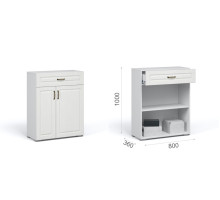 Прихожая Лацио Комод 2д1ящ ручка бронза  (Белый/белое дерево)  фабрика Империал 