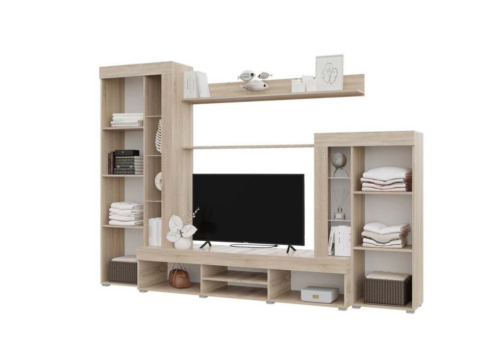 Гостиная Дельта - Белый / Сонома (Горизонт)