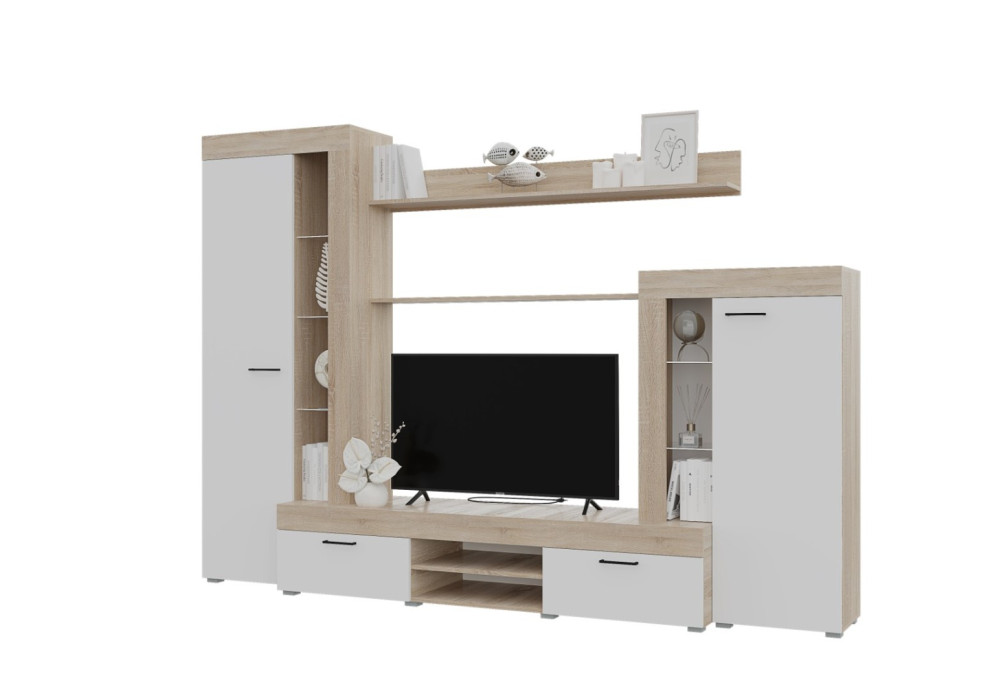 Гостиная Дельта - Белый / Сонома (Горизонт)
