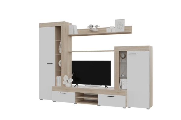 Гостиная Дельта - Белый / Сонома (Горизонт)