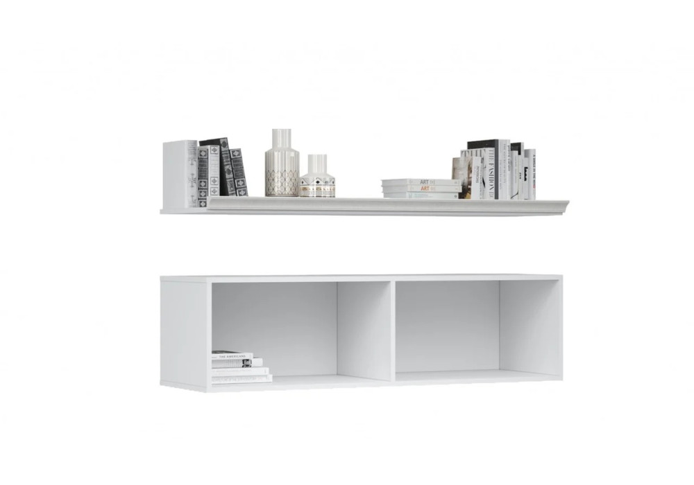 Шкаф навесной с полкой "Лацио" (Белый/белое дерево) фабрика Империал 