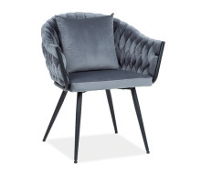Стул SIGNAL NUVO VELVET Bluvel 14 серый/черный мат