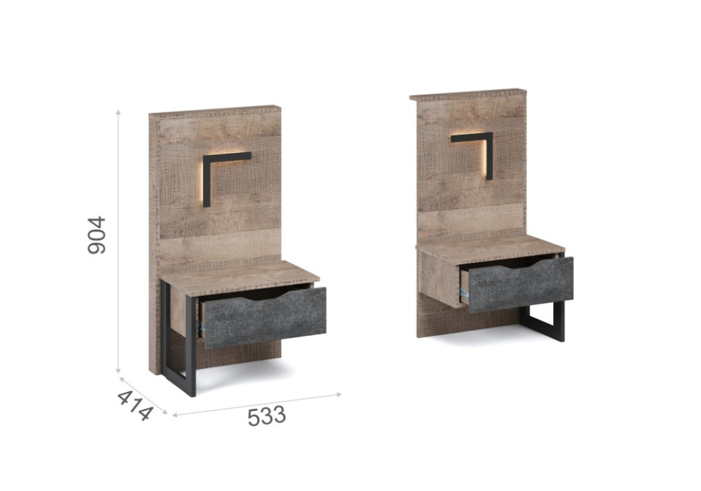 Модульная спальня Стокгольм (Дуб гранж песочный/железный камень) фабрика Империал 