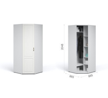 Угловой шкаф Лацио (Белый/белое дерево)  фабрика Империал 