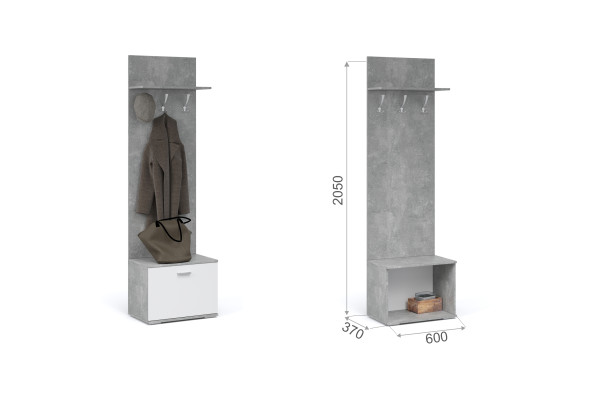 Вешалка Виола  (Ателье светлый/белый)  фабрика Империал 