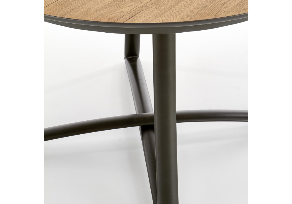 Стол обеденный HALMAR MORETTI раскладной, дуб натуральный/черный, 118-148/118/76