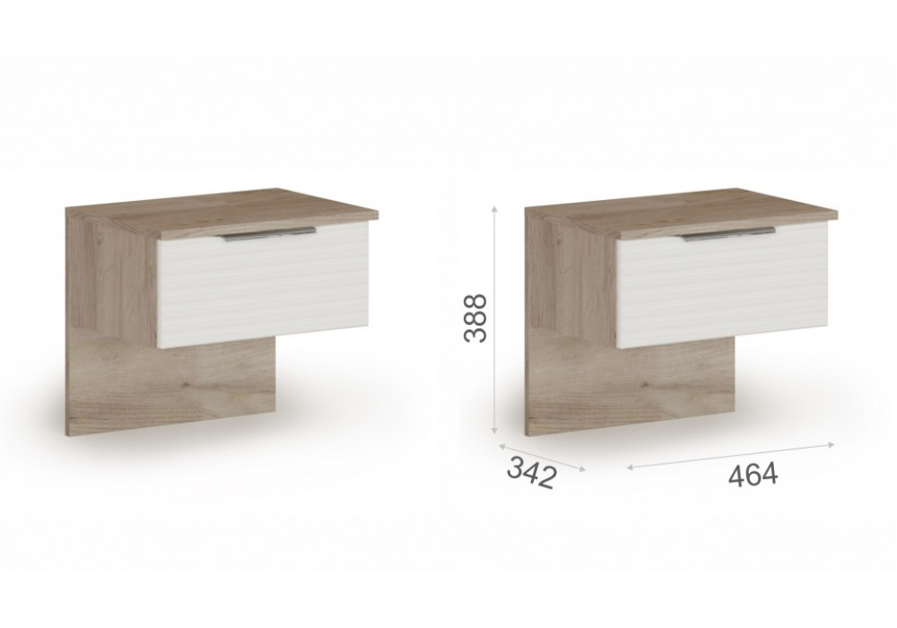 Тумба Джулия 1ящ (2шт.) (Крафт серый/белый глянец) фабрика Империал 