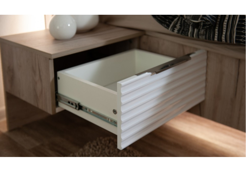 Тумба Джулия 1ящ (2шт.) (Крафт серый/белый глянец) фабрика Империал 