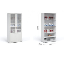 Витрина 2 дв. "Лацио" (Белый/белое дерево) фабрика Империал 