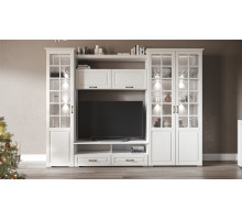  Гостиная "Лацио" Вариант-2 (Белый/Белое дерево) фабрика Империал 