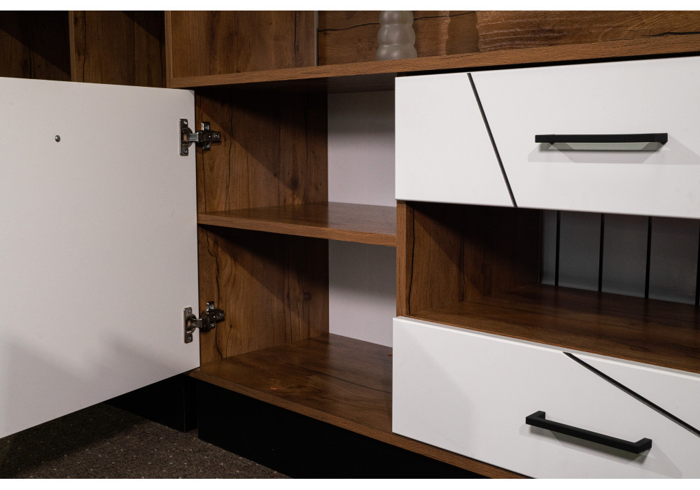 Модульная гостиная Гамма (таксония/черный/ПВХ белый)  фабрика Олмеко 