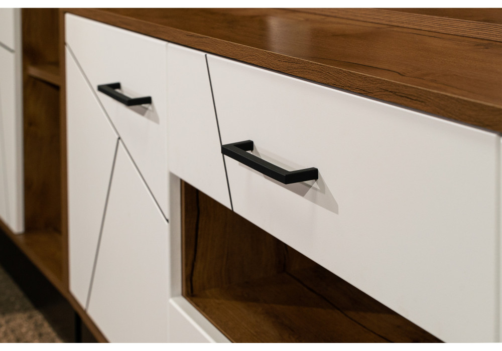 Модульная гостиная Гамма (таксония/черный/ПВХ белый)  фабрика Олмеко 