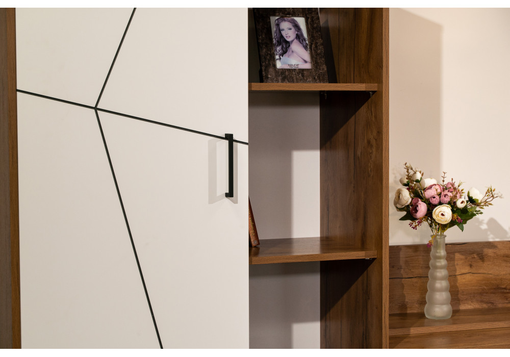 Модульная гостиная Гамма (таксония/черный/ПВХ белый)  фабрика Олмеко 