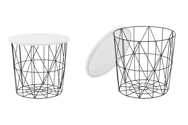 Стол журнальный HALMAR MARIFFA белый/черный, 42/41