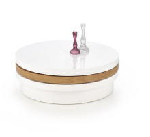 Стол журнальный HALMAR MICHELLE белый/дуб золотой, 80/28