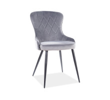 Стул SIGNAL LOTUS VELVET BLUVEL 14 серый/черный