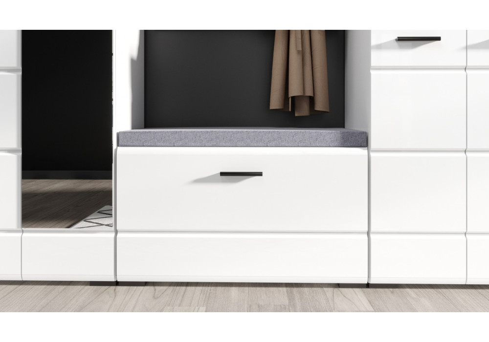 Угловой шкаф в прихожую Йорк  (белый/белый глянец)  фабрика Империал 