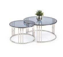 Комплект HALMAR MERCURY (2 стола журнальных) дымчатый, 80/45 и 60/38