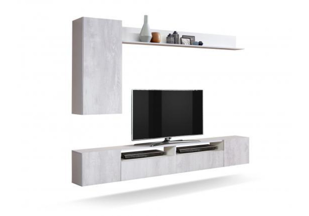 Стенка Прага-2 (белый/бетон пайн белый)  фабрика Олмеко 