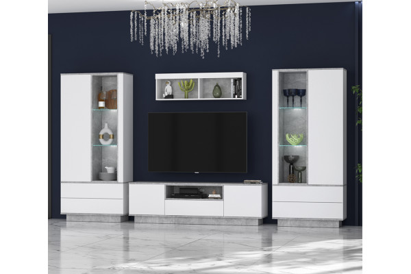 Гостиная Quartz 3 (Белый платинум / Бетон)  фабрика Интерлиния  