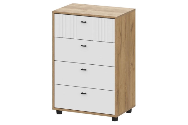 Комод SV-Мебель Милан (4 ящика, дуб золотой/белый матовый)