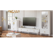 Гостиная МС ЛОРЕНСО (Белый натуральный/Белый) Мебель-Неман