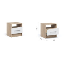 Прикроватные тумбы (2 шт) Антария  (Дуб сонома/белый)  фабрика Империал 