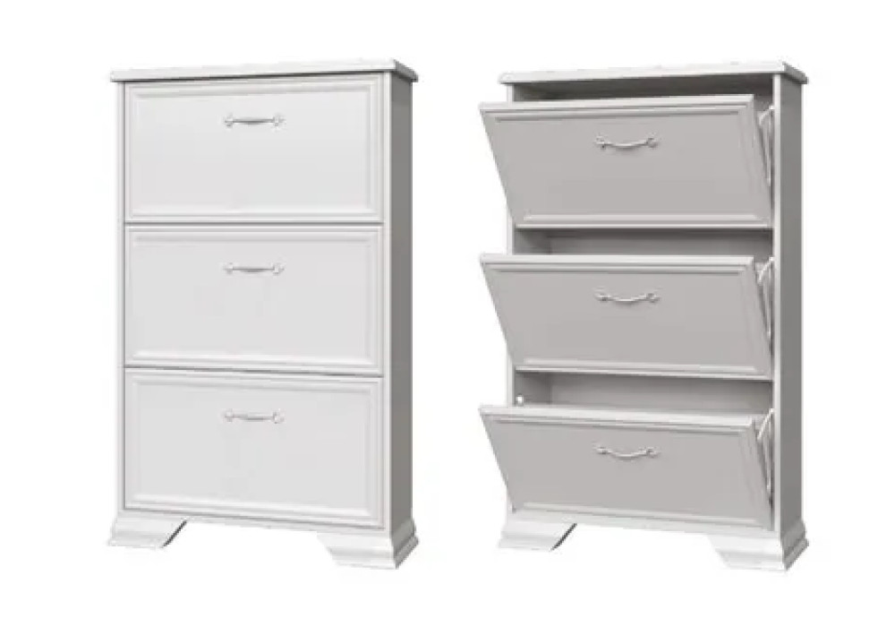 Тумба для обуви Грация (лак) модульная (Белый/Белый)   фабрика Браво Мебель