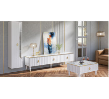 Гостиная МС ЛОРЕНСО-2 (Белый натуральный/Белый) Мебель-Неман