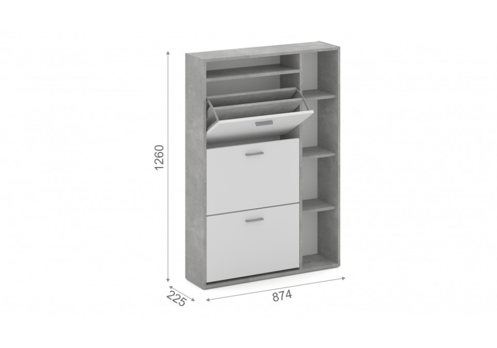 Тумба для обуви Толедо-2 (Ателье светлый/белый) фабрика Империал