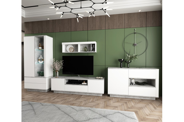 Гостиная Quartz 2 (Белый платинум / Бетон)  фабрика Интерлиния  