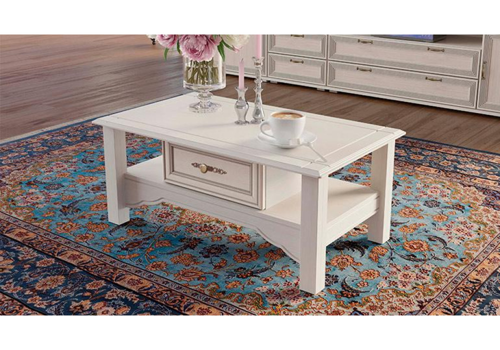 Журнальный столик  "Сатурн-М03" (Вудлайн кремовый/аруша венге патина) фабрика Олмеко 