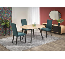 Стол обеденный HALMAR RUBEN раскладной, дуб артизан/черный, 102-142/102/75 