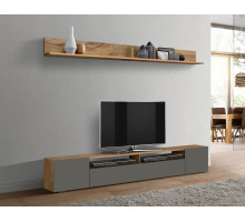 Стенка "Прага" (диамант серый/таксония)  фабрика Олмеко 