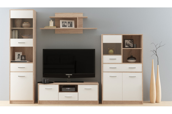 Модульная гостиная "Стелс" (Дуб сонома/белый) фабрика Империал 