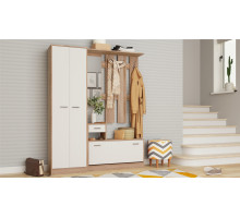  Прихожая Интер со шкафом  (дуб сонома/белый)  фабрика Империал 